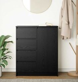 VidaXL Dressoir met lades 71x35x84 cm spaanplaat zwart eikenkleurig