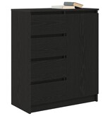 VidaXL Dressoir met lades 71x35x84 cm spaanplaat zwart eikenkleurig