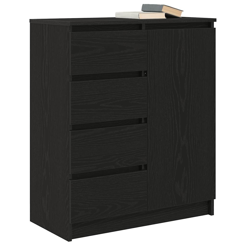 VidaXL Dressoir met lades 71x35x84 cm spaanplaat zwart eikenkleurig