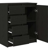 VidaXL Dressoir met lades 71x35x84 cm spaanplaat zwart eikenkleurig