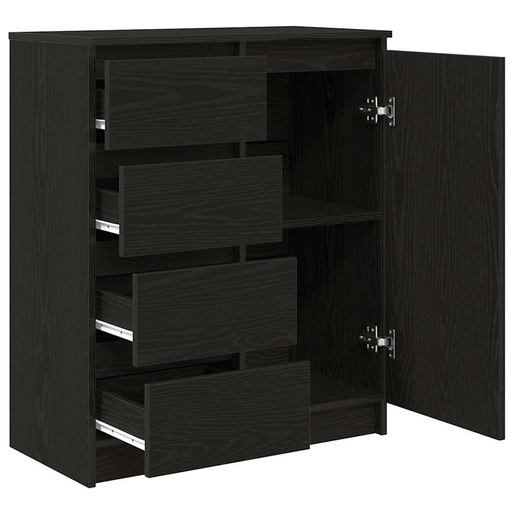VidaXL Dressoir met lades 71x35x84 cm spaanplaat zwart eikenkleurig