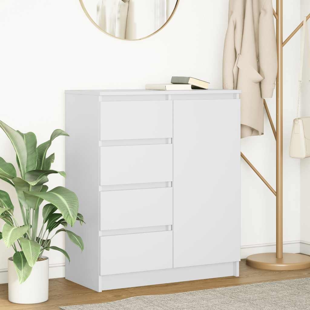 VidaXL Dressoir met lades 71x35x84 cm spaanplaat wit