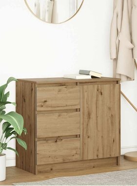 VidaXL Dressoir lade 71x35x65 cm spaanplaat artisanaal eikenkleurig