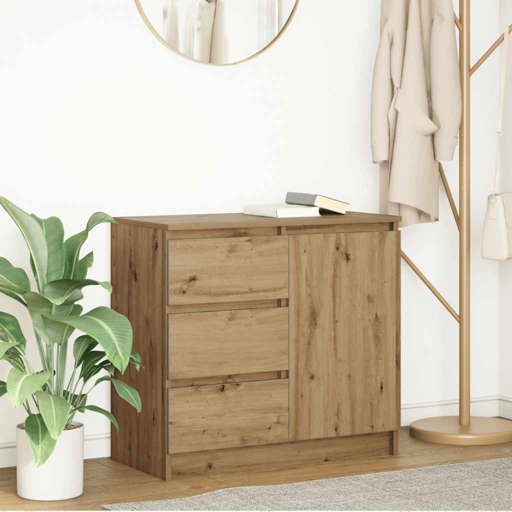 VidaXL Dressoir lade 71x35x65 cm spaanplaat artisanaal eikenkleurig