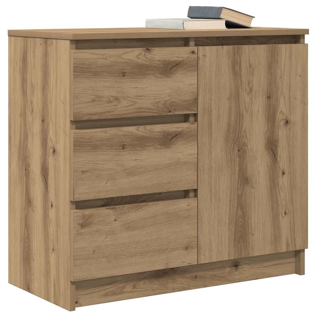 VidaXL Dressoir lade 71x35x65 cm spaanplaat artisanaal eikenkleurig