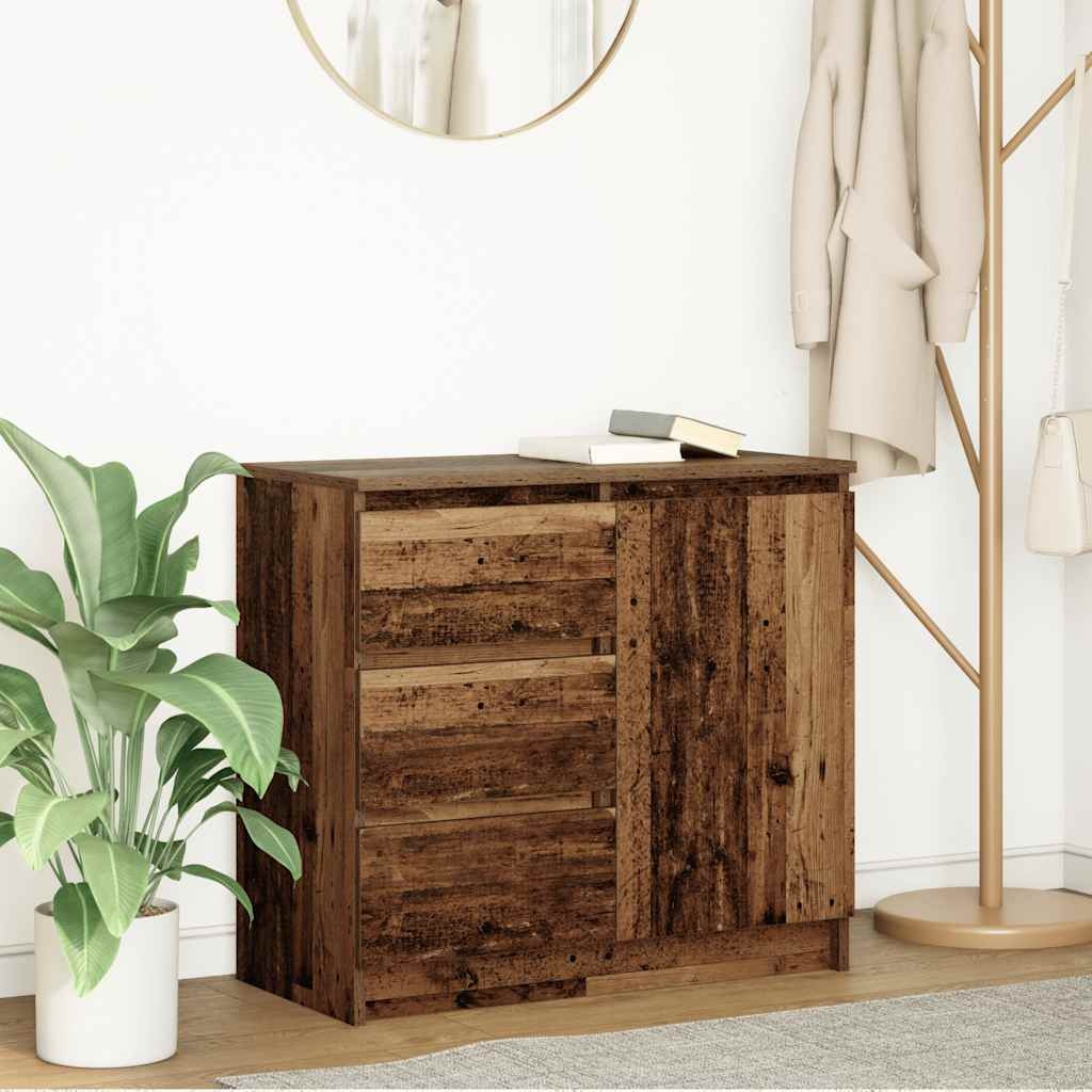 VidaXL Dressoir met lade 71x35x65 cm spaanplaat oud hout