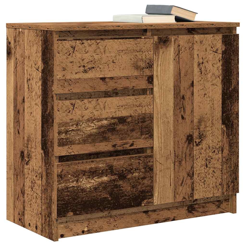 VidaXL Dressoir met lade 71x35x65 cm spaanplaat oud hout