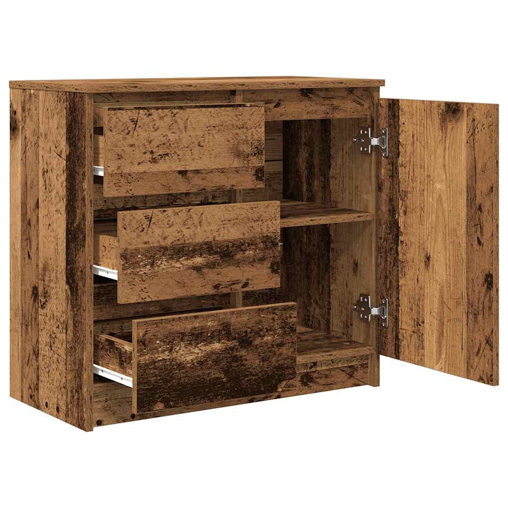 VidaXL Dressoir met lade 71x35x65 cm spaanplaat oud hout