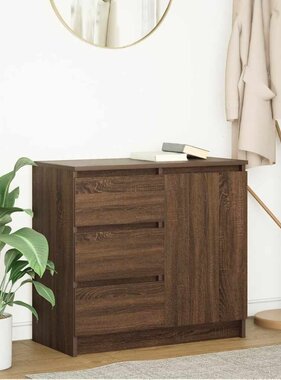 VidaXL Dressoir met lade 71x35x65 cm spaanplaat bruin eikenkleurig