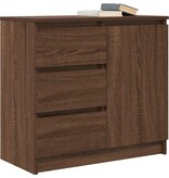 VidaXL Dressoir met lade 71x35x65 cm spaanplaat bruin eikenkleurig
