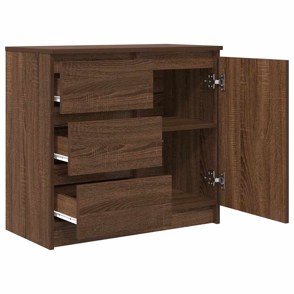 VidaXL Dressoir met lade 71x35x65 cm spaanplaat bruin eikenkleurig
