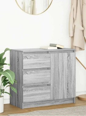 VidaXL Dressoir met lade 71x35x65 cm spaanplaat grijs Sonoma