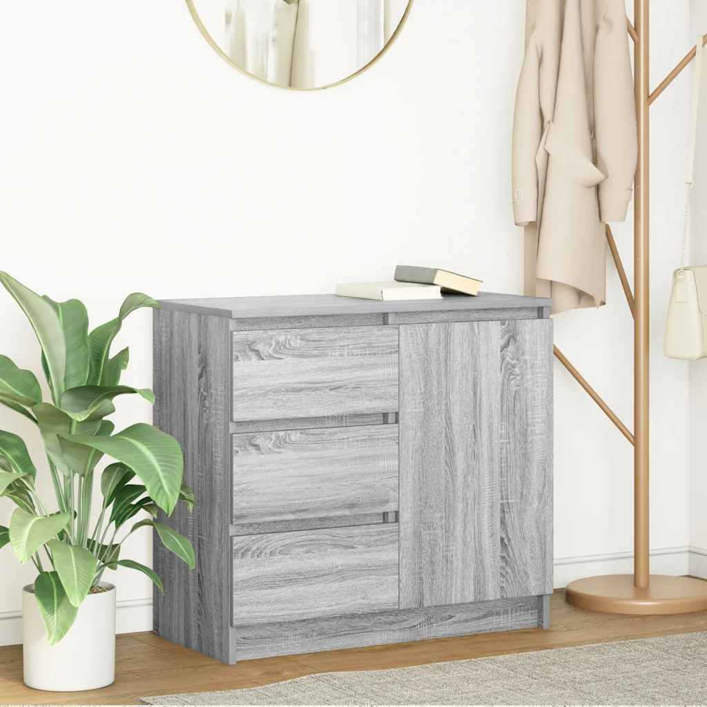 VidaXL Dressoir met lade 71x35x65 cm spaanplaat grijs Sonoma