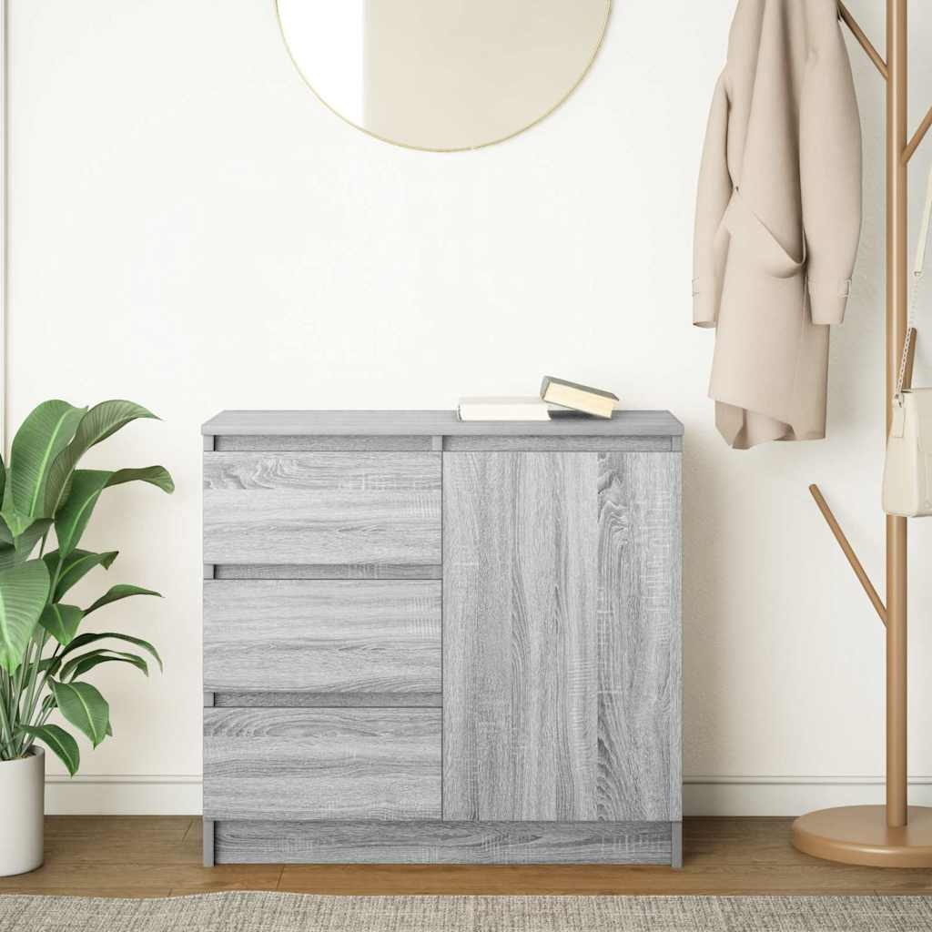 VidaXL Dressoir met lade 71x35x65 cm spaanplaat grijs Sonoma