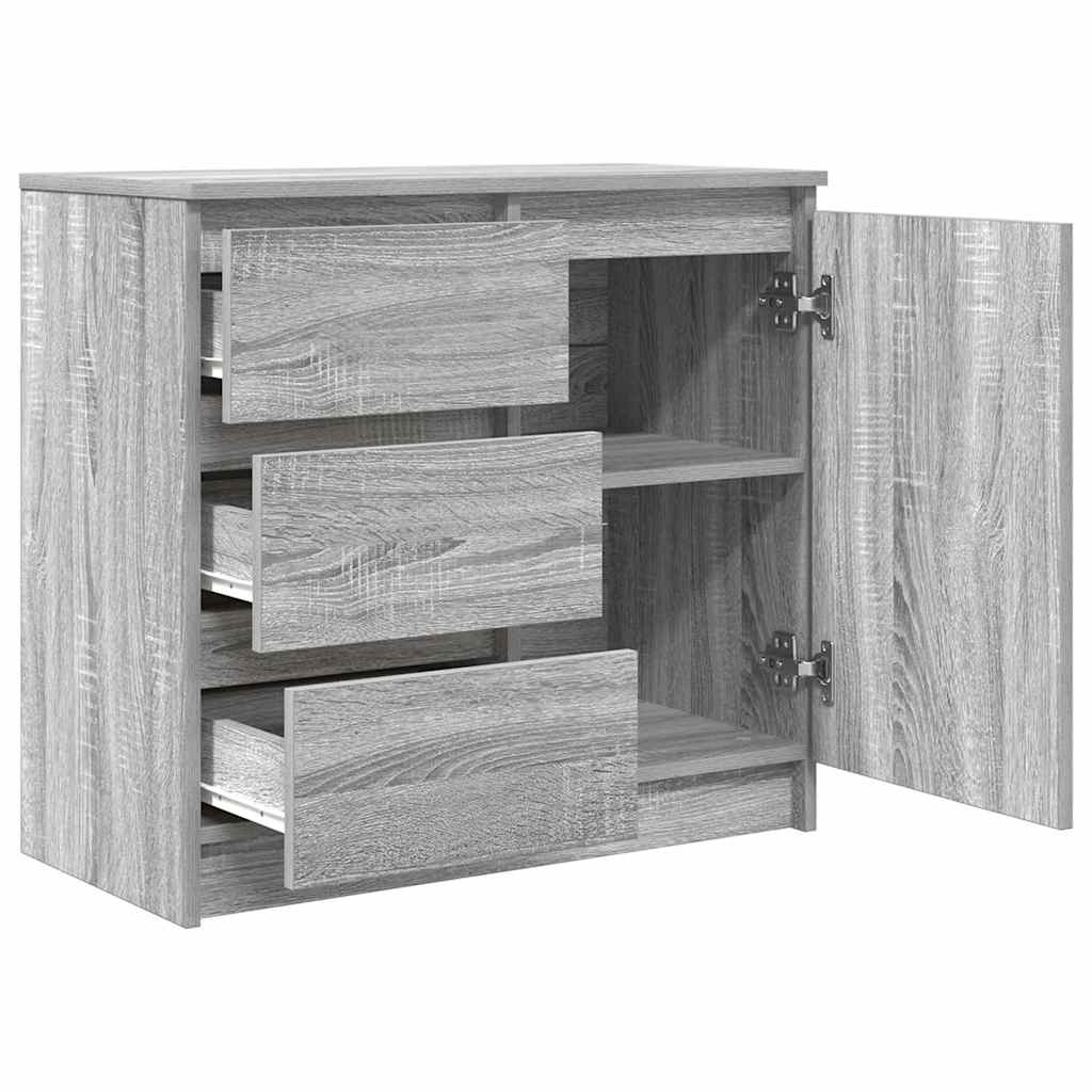 VidaXL Dressoir met lade 71x35x65 cm spaanplaat grijs Sonoma