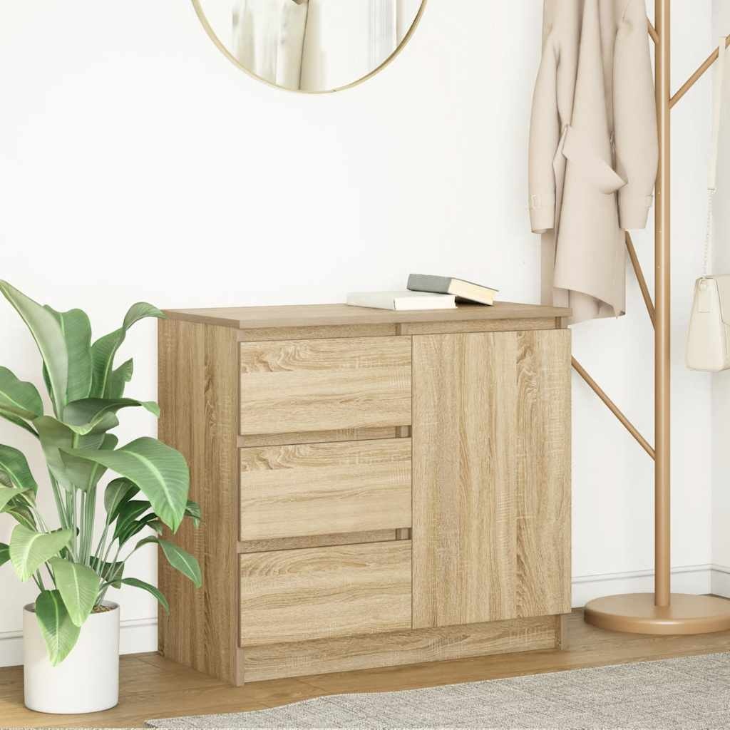 VidaXL Dressoir met lade 71x35x65 cm spaanplaat sonoma eikenkleurig