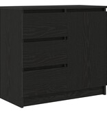 VidaXL Dressoir met lade 71x35x65 cm spaanplaat zwart eikenkleurig
