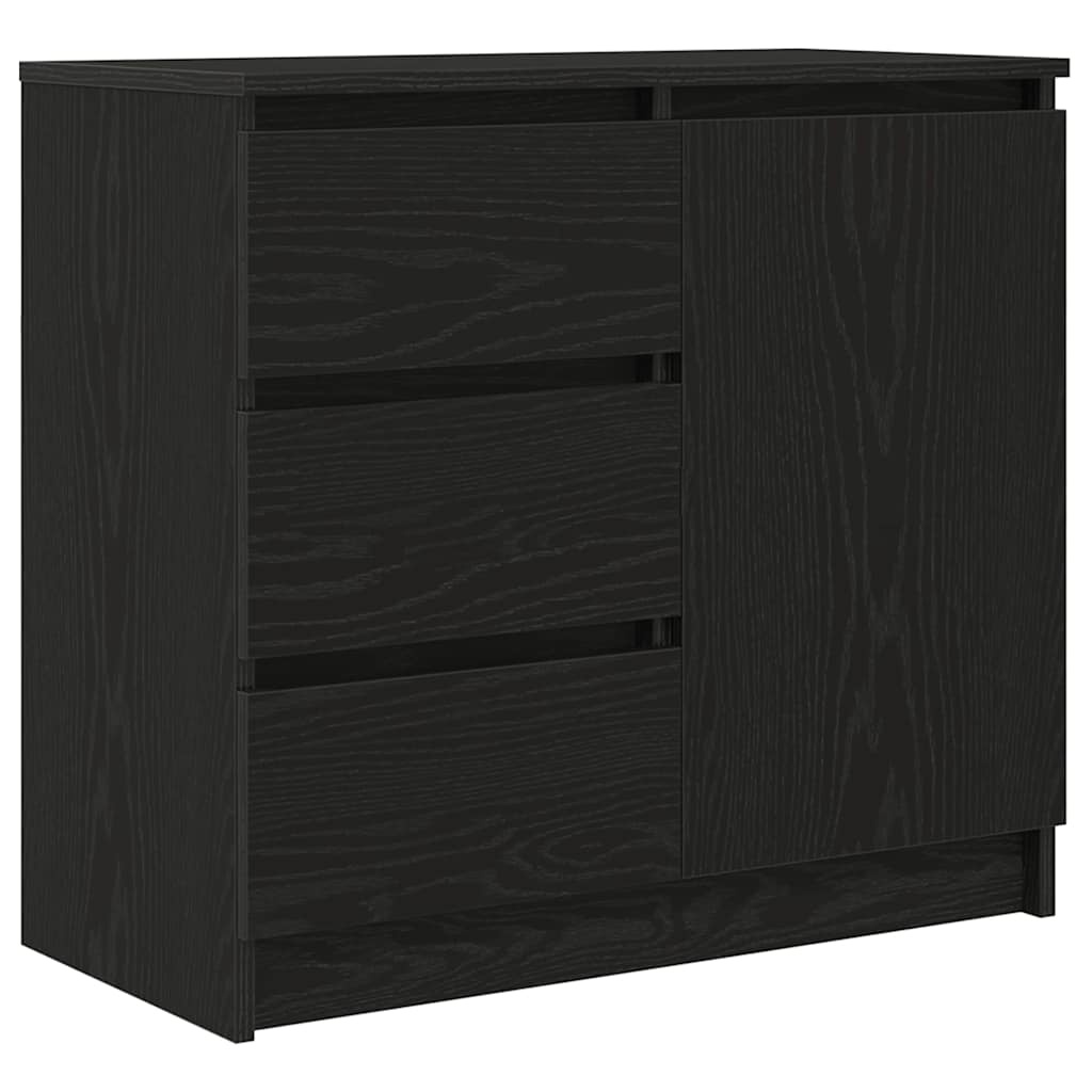 VidaXL Dressoir met lade 71x35x65 cm spaanplaat zwart eikenkleurig