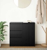 VidaXL Dressoir met lade 71x35x65 cm spaanplaat zwart eikenkleurig