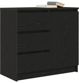VidaXL Dressoir met lade 71x35x65 cm spaanplaat zwart eikenkleurig