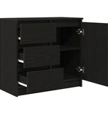 VidaXL Dressoir met lade 71x35x65 cm spaanplaat zwart eikenkleurig