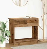 VidaXL Wandtafel met lades 85,5x38,5x74,5 cm oud hout