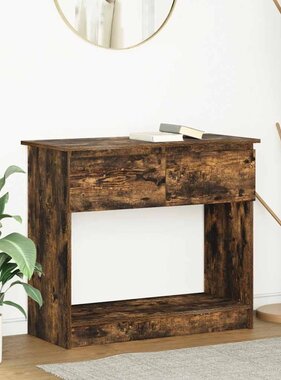 VidaXL Wandtafel met lades gerookt eikenkleurig 85,5x38,5x74,5 cm