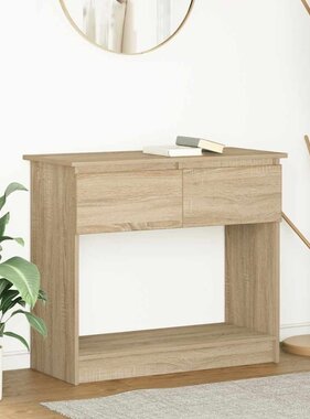 VidaXL Wandtafel met lades sonoma 85,5x38,5x74,5 cm eikenkleurig