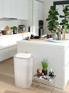 VidaXL Afvalbak met sensor Morandi 30 L wit