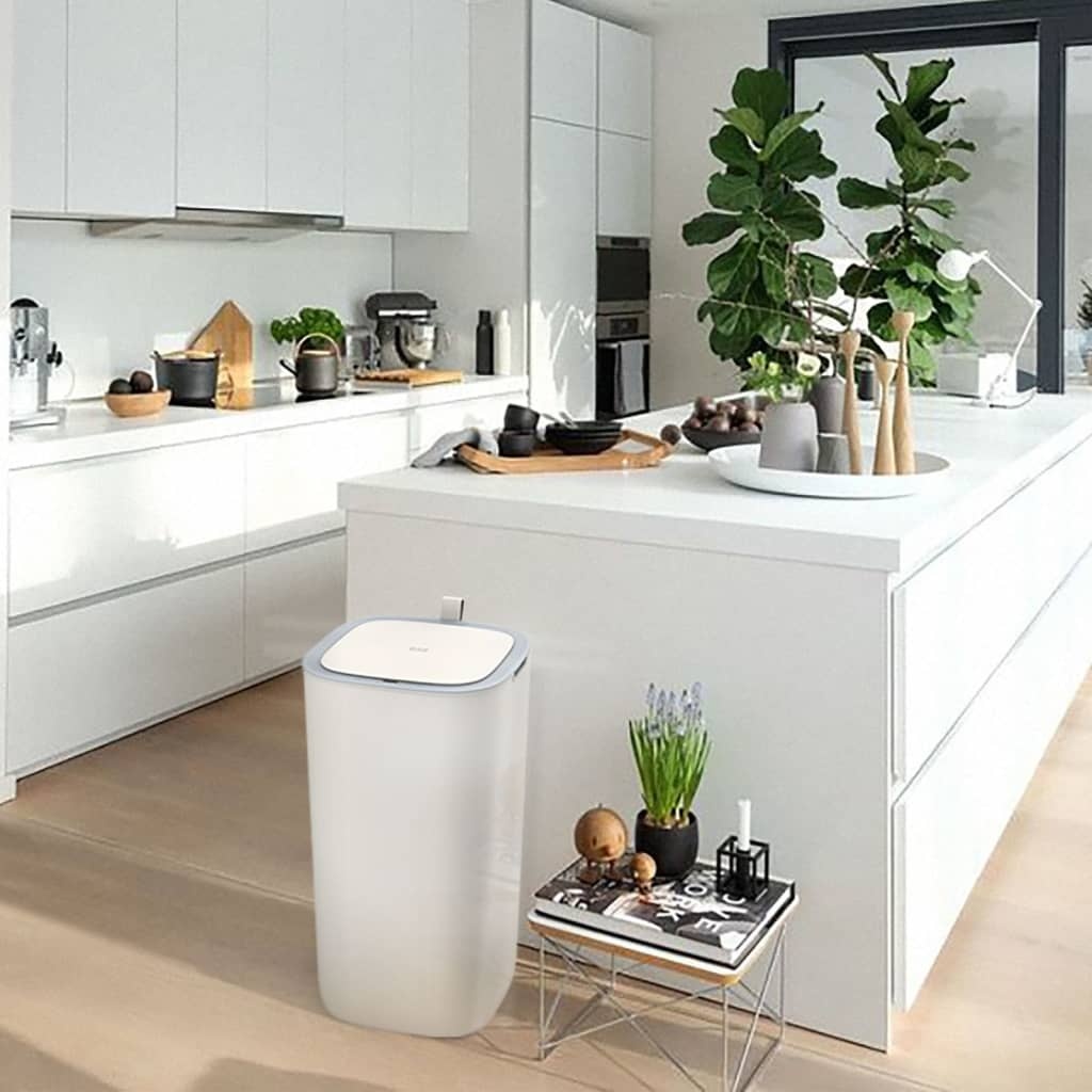 VidaXL Afvalbak met sensor Morandi 30 L wit