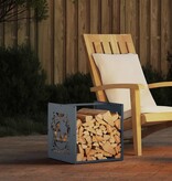 VidaXL Brandhoutrek 40x40x40 cm koudgewalst staal antracietkleurig