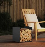VidaXL Brandhoutrek 40x40x40 cm koudgewalst staal antracietkleurig