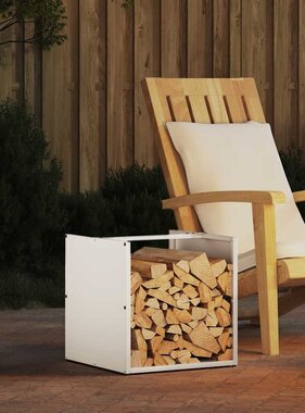 VidaXL Brandhoutrek 40x40x40 cm koudgewalst staal wit