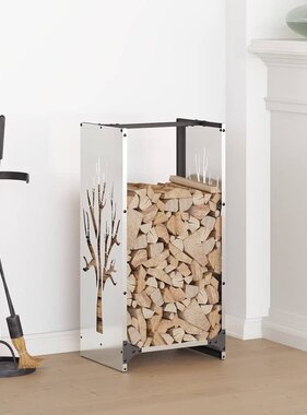 VidaXL Brandhoutrek 40x30x80 cm roestvrij staal