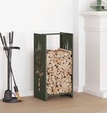 VidaXL Brandhoutrek 40x30x80 cm koudgewalst staal olijfgroen