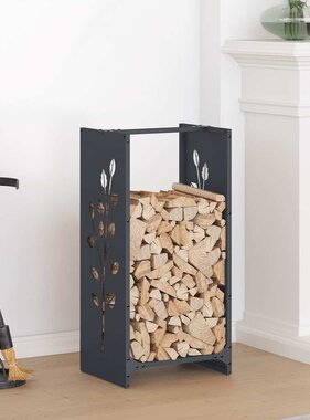 VidaXL Brandhoutrek 40x30x80 cm koudgewalst staal antraciet