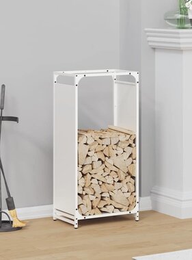 VidaXL Brandhoutrek 44x28x90 cm koudgewalst staal wit