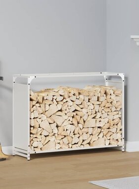 VidaXL Brandhoutrek 90x28x65 cm koudgewalst staal wit