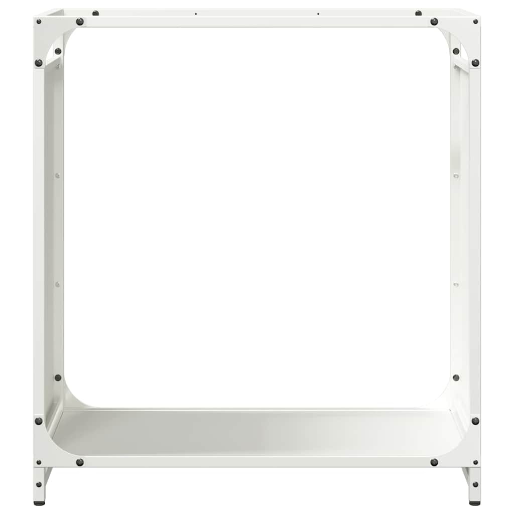 VidaXL Brandhoutrek 60x28x65 cm koudgewalst staal wit