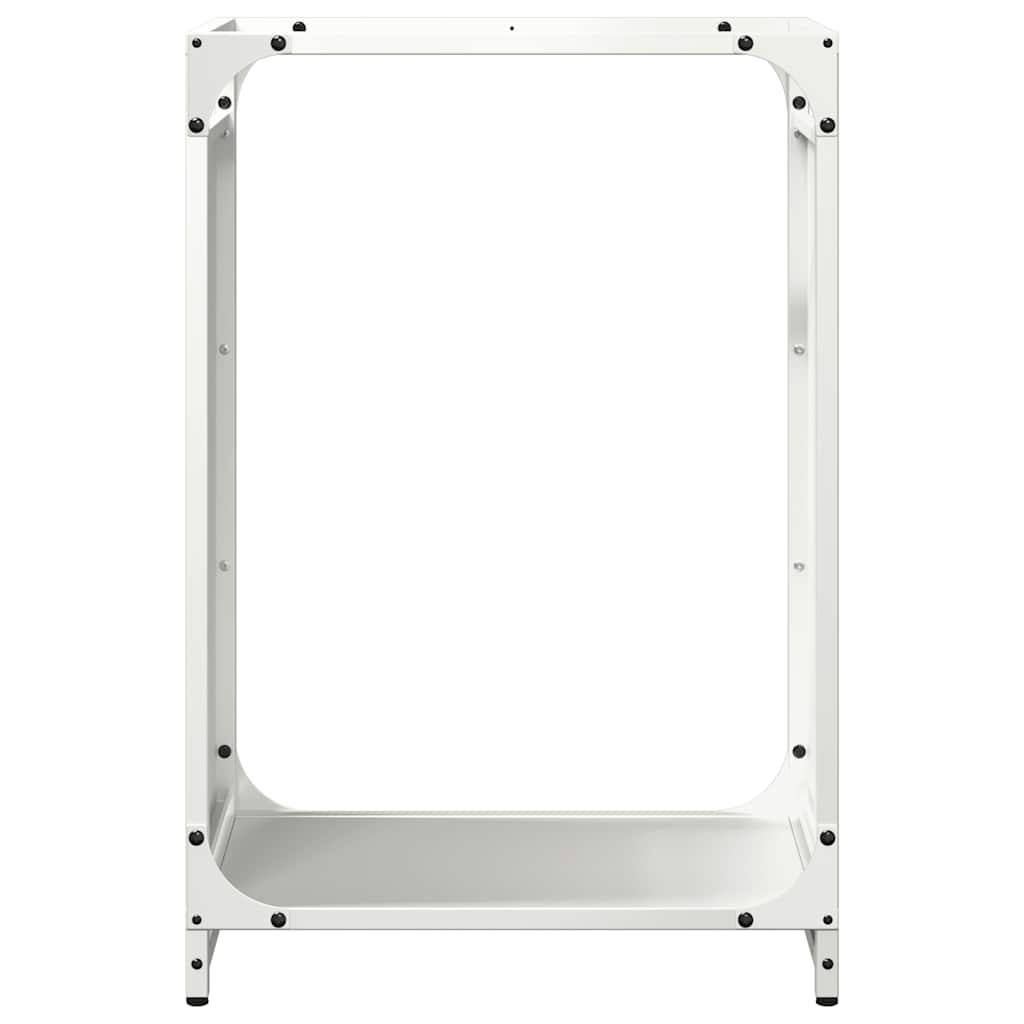 VidaXL Brandhoutrek 44x28x65 cm koudgewalst staal wit