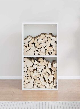 VidaXL Brandhoutrek 40x30x75 cm koudgewalst staal wit