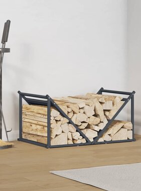 VidaXL Brandhoutrek 70x43x34,5 cm koudgewalst staal antracietkleurig