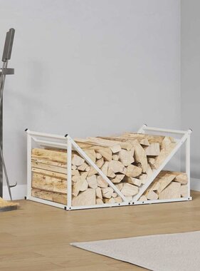 VidaXL Brandhoutrek 70x43x34,5 cm koudgewalst staal wit