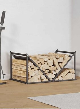 VidaXL Brandhoutrek 70x43x34,5 cm koudgewalst staal zwart