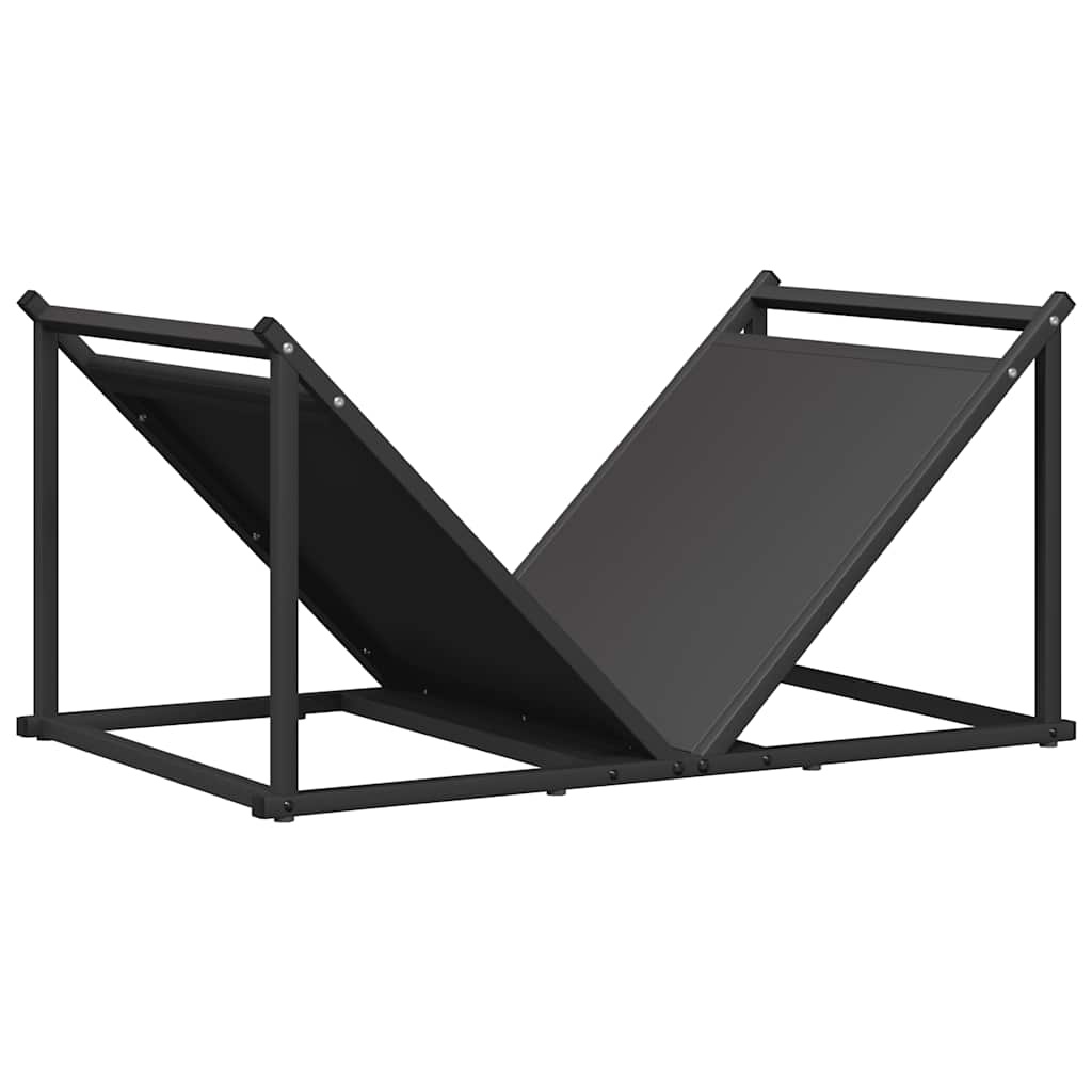 VidaXL Brandhoutrek 70x43x34,5 cm koudgewalst staal zwart