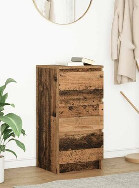 VidaXL Dressoir 37,5x35x76 cm bewerkt hout oud houtkleurig