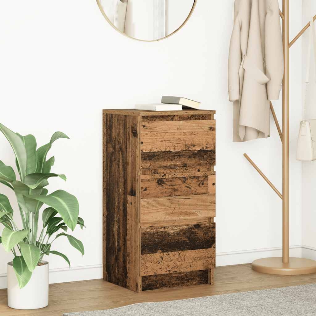 VidaXL Dressoir 37,5x35x76 cm bewerkt hout oud houtkleurig