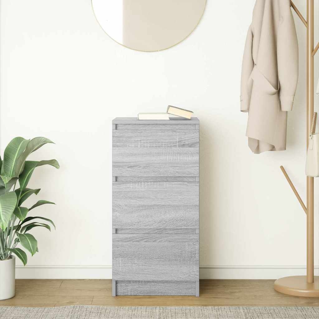 VidaXL Dressoir 37,5x35x76 cm bewerkt hout grijs sonoma eikenkleurig