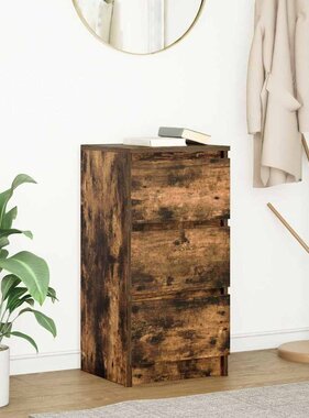 VidaXL Dressoir 37,5x35x76 cm bewerkt hout gerookt eikenkleurig