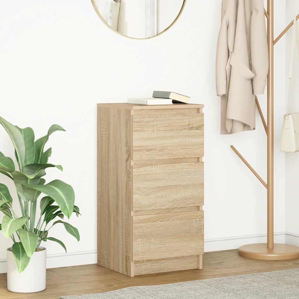 VidaXL Dressoir 37,5x35x76cm bewerkt hout sonoma eikenkleurig